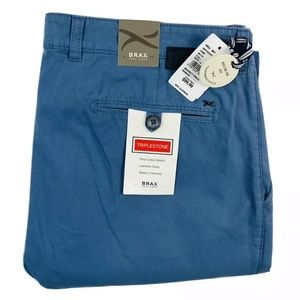 Brax Evans Triplestone Regular Fit Chino Pants Everest Blue Size 36x34 NWT
